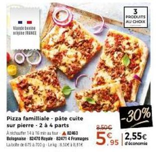 Vindebe Argin FRANCE : pizza familiale et savoureuse ! 8.50€ à 8,81€ (6 €cts d'économie) - Pâte cuite sur pierre, 2 à 4 parts, cuisson 14 min. à 16 min. au four.