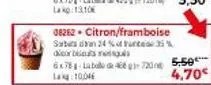 promo fraîcheur: citron/framboise sabes 24% fute 35% - 6x78 lab de 466 720 à 4,70€.