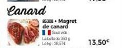 Canard  85308. Magret de canard Souvik  Label 390  Lake: 98576 