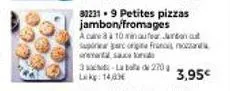 petites pizzas jambon/fromage: promotion 10 minutes - 3-laba de 270g à seulement 3,95€