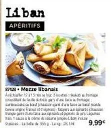 goûtez aux mezze libanais d'ankarter - bonor, taca au fromage et gariduse - profitez de la promotion 87428!