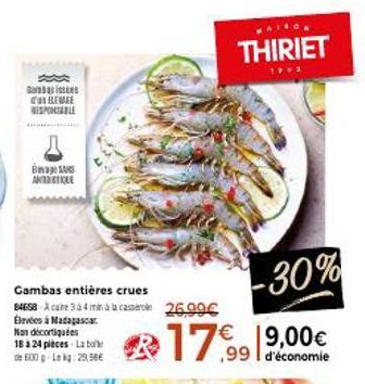 Gambas Entières Crues de Madagascar: 18-24 Pièces, 500g à 29,90€ chez MAISCH!