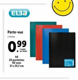 ELBA  Porte-vue  0.⁹9  L'uniti au chol  A4 20 pochettes 40 vues  21 x 29,7 cm 