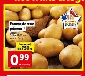 pommes de terre jazzy primeur cat.1 28/35 mm - 750g | 0.99kg-1 | promo en france!