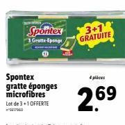 Offre Spéciale - 4 Gratte-Éponges Microfibres Spontex à 269€ ! Lot de 3 Gratte-Éponges + 1 Offerte.