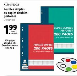 Lot de Feuilles Simples et Copies Doubles Perforées | Env. 70g | 20% Off