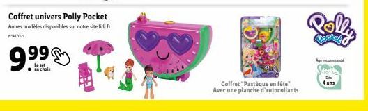 Pastèque en Fête : Le Set Coffret Polly Pocket, 1417021 à 99⁹9⁹⁹ chez Lidl ! 4 Ans+