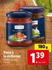 promo: pesto à la sicilienne varietés a chate amo scilingo, 800g à seulement 7,39€/kg!