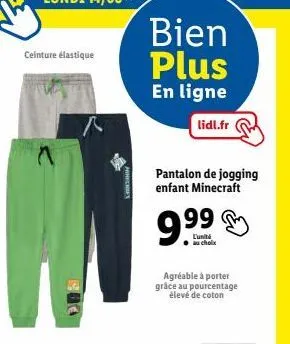 pantalon de jogging minecraft pour enfant: 9,99€, confortable et agréable grâce au cotons élevé.