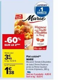 luminarc vignette plat cuisine marie macaroni tomate & boulettes de baut -60%, vendu seulement 13,32 €!