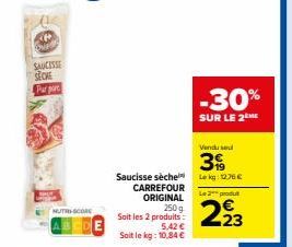 saucisse sèche Carrefour