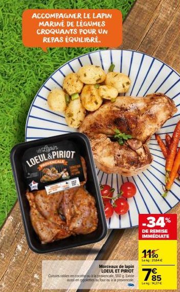 Morceaux de Lapin LOEUL & PIRIOT : 550g - Promo à -30% + Cusses rables en Cocotte ou à la Provencale!