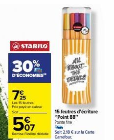 STABILO Point 88 : Économisez 30% avec la Carte Carrefour, 2,18€ Déduits!