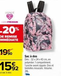 Sac à Dos UCENCE FREGUN, -20% de Remise Immédiate, 28L, 32x24x43cm, 19% et 15%2!