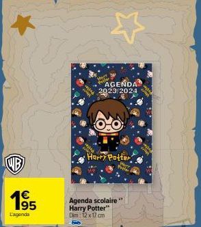 Agenda Scolaire Harry Potter 2023/2024 - 12 x 17 cm - Promo WB-195-63-47