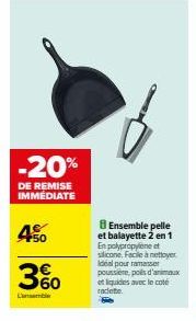 Ensemble Pelle et Balayette 2 en 1: -20% de Remise Immédiate! Facile à Nettoyer, Idéal pour Poussière, Poils d'Animaux et Liquides.