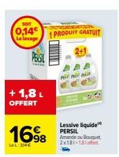 Promo exceptionnelle : Lessive liquide PERSIL à 0,14€ + 1,8L offert et 1 produit gratuit!