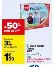 Promo de -50% : Glace Vanille Disney Max Esa à 5,98€/kg - Pack de 2 à 199,99€!
