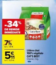 Cat's Best Original, 3 kg : -34% de Remise Immédiate ! 73 € au Lieu de 105 €