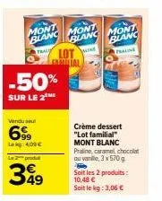lot familial mont blanc praline -50% ! 4,00€ seulement ! caramel, chocolat, vanille et plus !