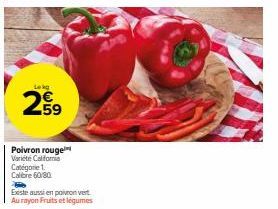 Profitez du Poivron Rouge Californien Cat.1, 60/80 - Promo Fruits et Légumes !