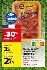 Carrefour Sensation: Poulet au Paprika / Mexicain, -30% sur le 2ème +6,98 €/kg! 2 pour 5,93€!