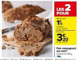 Promo Spéciale: Pain Campagnard aux Noix, 300g, 2 pour 5,33€!