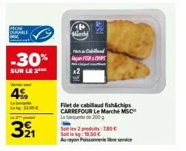 filet de cabillaud fish & chips carrefour à 22,95€: profitez de 30% de réduction et d'une pêche durable msc!
