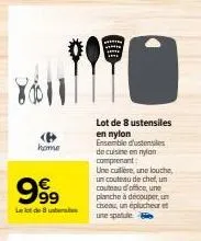 <b>kome 999 - leo de busteres - ensemble d'ustensiles de cuisine en nylon avec 8 pièces - promo !