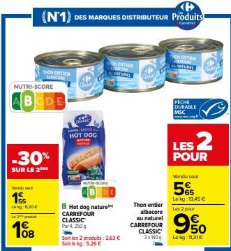 Hot Dog Nat. à -30% : 6,20€ chez Vindu sel, AMCORE, Che DAMES, HRS SEOA.