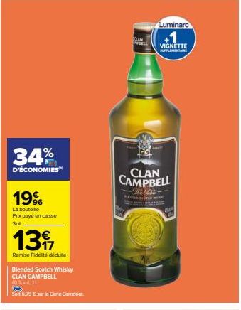 Le Clan Campbell Scotch Whisky à Prix Bas à 6,79€ - Économisez 34%!