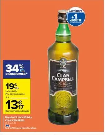 le clan campbell scotch whisky à prix bas à 6,79€ - économisez 34%!