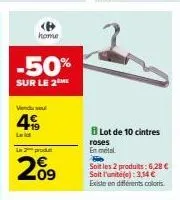 lot de 10 cintres en métal roses -50% sur le 2ème ! 3,14 € l'unité existe en différents colors.