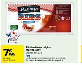 Promo 12,29€ : Déguster le Ribs Barbecue Original MADRANGE, 650 g, Français, au Rayon Boucherie-Volaille!