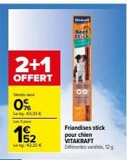 2+1 OFFERT: Friandises VITAKRAFT Stick pour Chien, 12g, Variés, L3, Réduction de 63,33€!