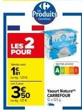 yaourt nature carrefour