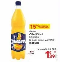 profitez des économies avec le pack orangina r202572: 6 bouteilles pour 9,84€nt!