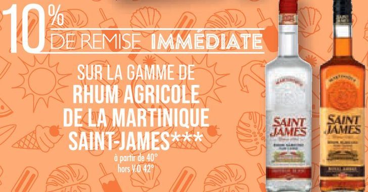 SUR LA GAMME DE RHUM AGRICOLE DE LA MARTINIQUE SAINT-JAMES 