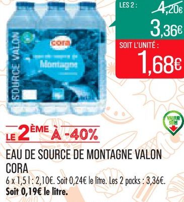 EAU DE SOURCE DE MONTAGNE VALON CORA 