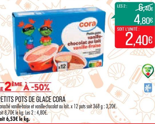 PETITS POTS DE GLACE CORA 