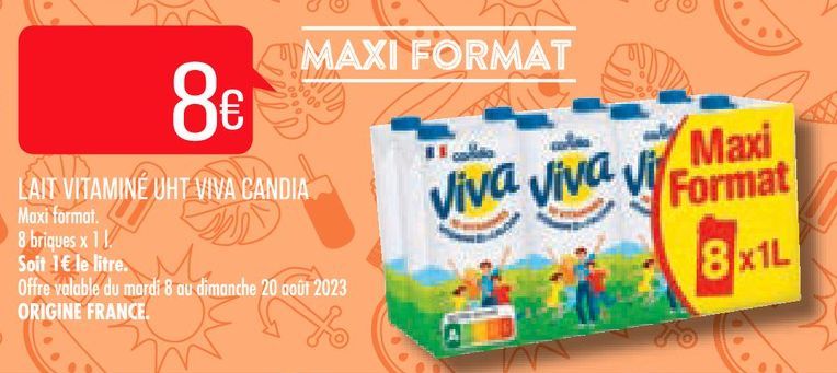 LAIT VITAMINÉ UHT VIVA CANDIA 