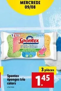 offre spéciale - ces 3 éponges trio colors spontex sont à pese en 1.45€ !