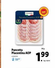 Pancetta Piacentina AOP: G00545 ITALIAMO, 90g à seulement 1⁹9,99!