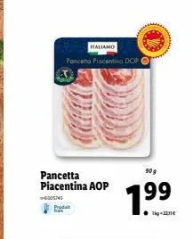 pancetta piacentina aop: g00545 italiamo, 90g à seulement 1⁹9,99!