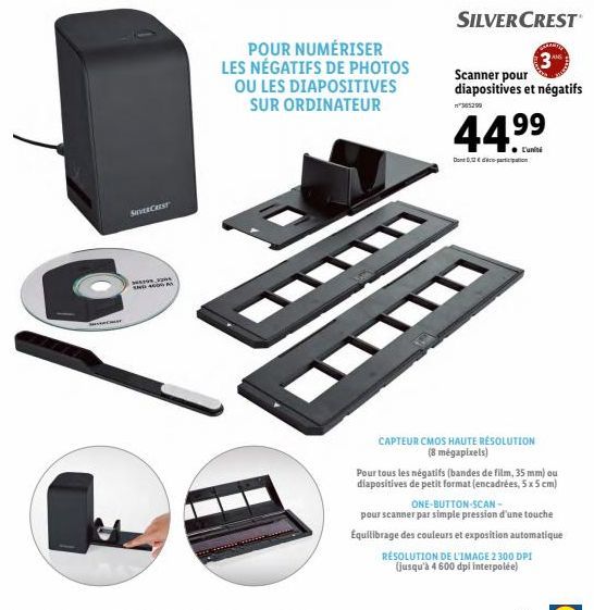 SilverCrest Scanner: Scannez vos diapos et négatifs à partir de 44,99€ - 2204 Capteur, 4000 dpi et Donnez votre unité!