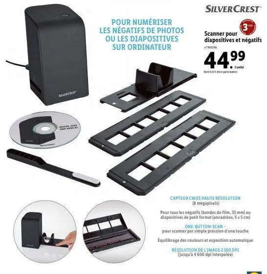 silvercrest scanner: scannez vos diapos et négatifs à partir de 44,99€ - 2204 capteur, 4000 dpi et donnez votre unité!