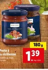 promo : italien pats al trop pesto à la sicilienne - 1kg à 772€
