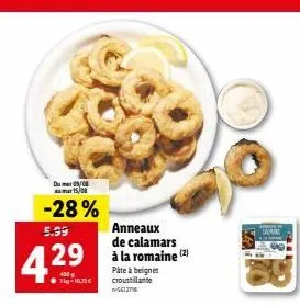 anneaux de calamars : -28% et 1kg pour 10,79€ et pâte à beignet croustillante -561276.