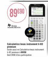 (89€90)  TEXAS INSTRUMENTS  3000  python  BORNHO  UCCCDCO 