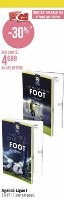 Mondver Foot - Agenda Ligue1 12x17 - REMISE VALABLE ! -30% sur 4689 au lieu de 6099 du 07/08 au 20/08 !